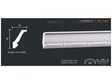 Poliuretaniniai lubų apvadai 1.50.190 , ilgis 2m Poliuretaniniai lubų apvadai 1.50.190 , ilgis 2m