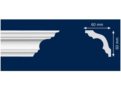 Polistiroliniai lubų apvadai K60 2m