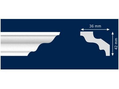 Polistiroliniai lubų apvadai M50 2m Polistiroliniai lubų apvadai M50 2m