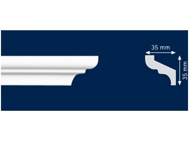 Polistiroliniai lubų apvadai S35 2m