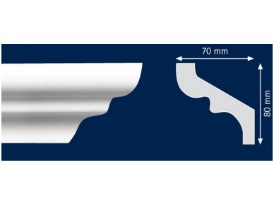 Polistiroliniai lubų apvadai S80 2m Polistiroliniai lubų apvadai S80 2m