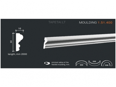 Poliuretaniniai moldingai 1.51.400 , ilgis 2m