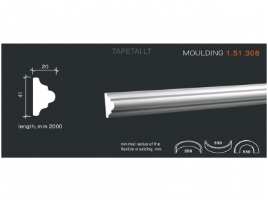 Poliuretaniniai moldingai 1.51.308 , ilgis 2m