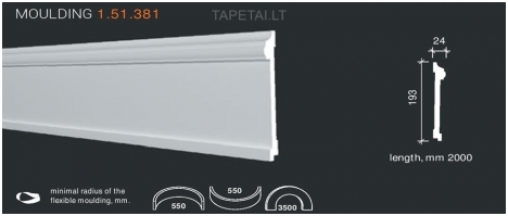 Poliuretaniniai moldingai 1.51.381 , ilgis 2m