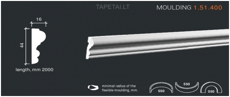 Poliuretaniniai moldingai 1.51.400 , ilgis 2m