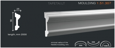 Poliuretaniniai moldingai 1.51.307 , ilgis 2m