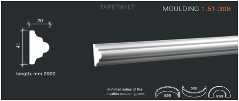 Poliuretaniniai moldingai 1.51.308 , ilgis 2m