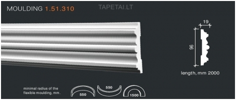 Poliuretaniniai moldingai 1.51.310 , ilgis 2m