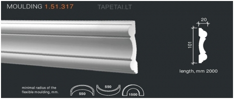 Poliuretaniniai moldingai 1.51.317 , ilgis 2m