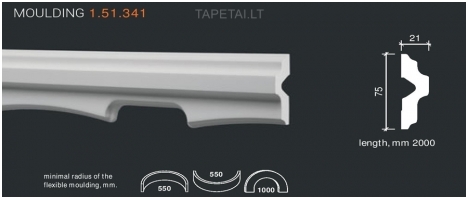 Poliuretaniniai moldingai 1.51.341 , ilgis 2m