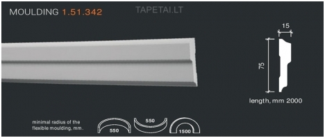 Poliuretaniniai moldingai 1.51.342 , ilgis 2m