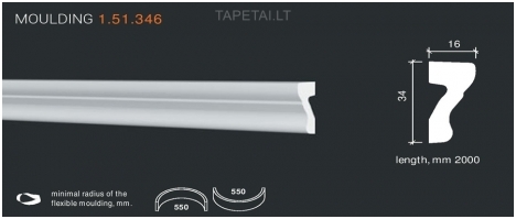 Poliuretaniniai moldingai 1.51.346 , ilgis 2m