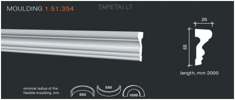 Poliuretaniniai moldingai 1.51.354 , ilgis 2m