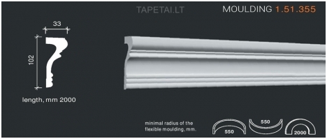 Poliuretaniniai moldingai 1.51.355 , ilgis 2m