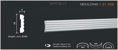 Poliuretaniniai moldingai 1.51.356 , ilgis 2m