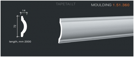 Poliuretaniniai moldingai 1.51.360 , ilgis 2m