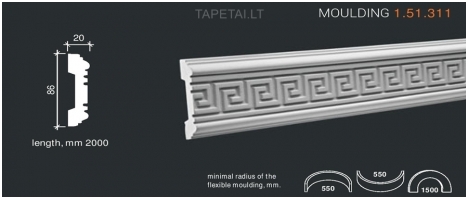 Poliuretaniniai moldingai 1.51.311 , ilgis 2m