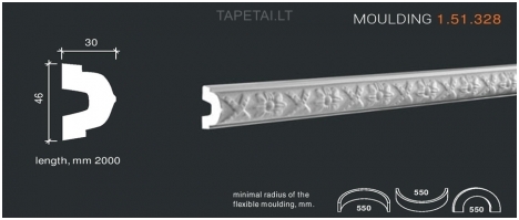 Poliuretaniniai moldingai 1.51.328 , ilgis 2m
