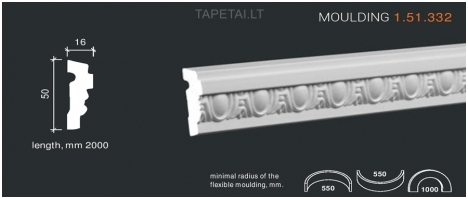 Poliuretaniniai moldingai 1.51.332 , ilgis 2m