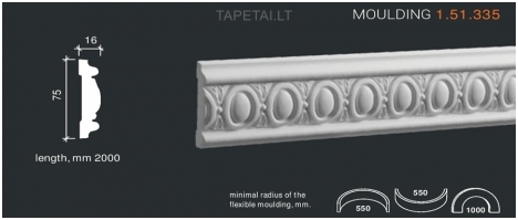 Poliuretaniniai moldingai 1.51.335 , ilgis 2m