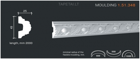Poliuretaniniai moldingai 1.51.348 , ilgis 2m