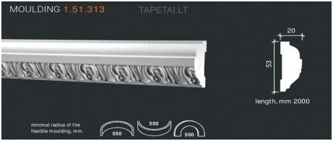 Poliuretaniniai moldingai 1.51.313 , ilgis 2m