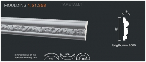 Poliuretaniniai moldingai 1.51.358 , ilgis 2m