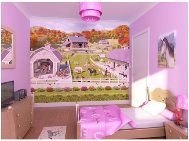 WALLTASTIC fototapetai Horse and Pony Stables 1