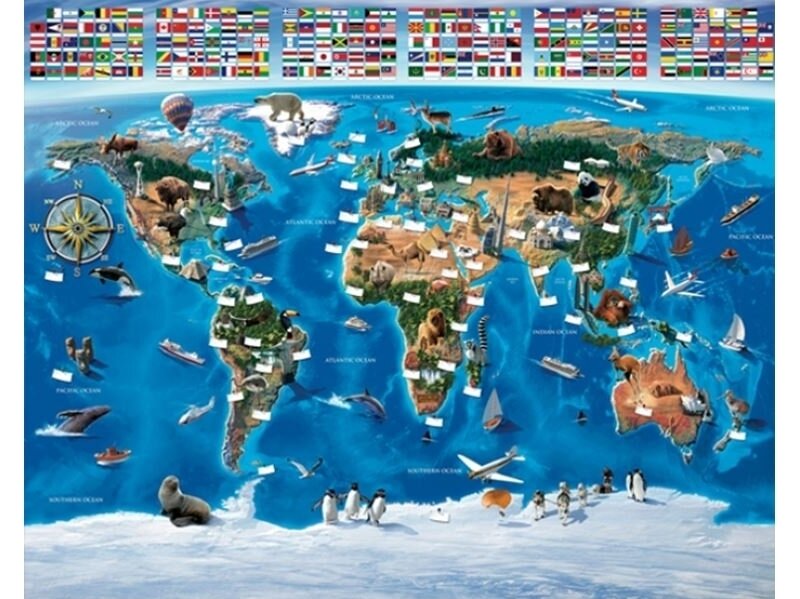 WALLTASTIC fototapetai Map Of The World